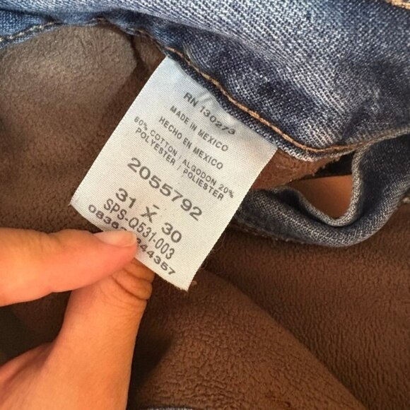 Lee Relaxed Fit Jeans Fleece Lined Distressed Denim Pants 31x30 - Picture 2 of 4